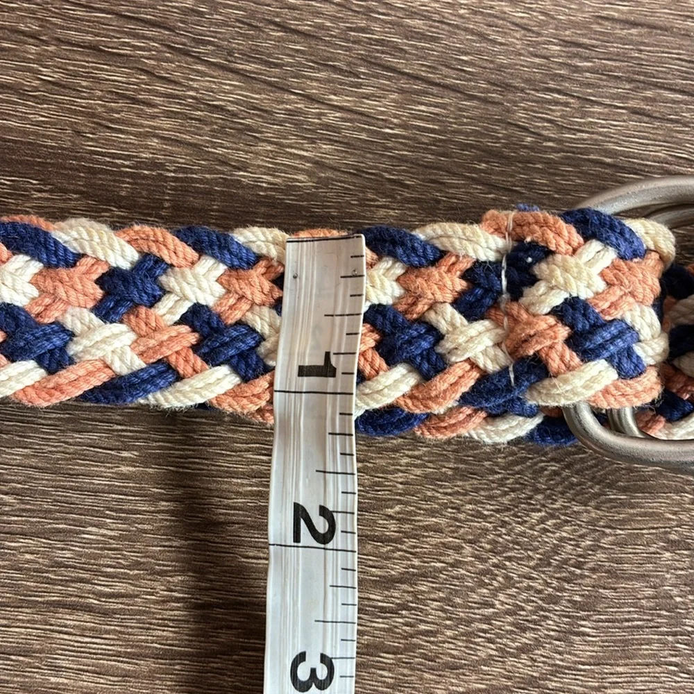 Vintage Y2K Woven Belt with Silver Buckle The Limited